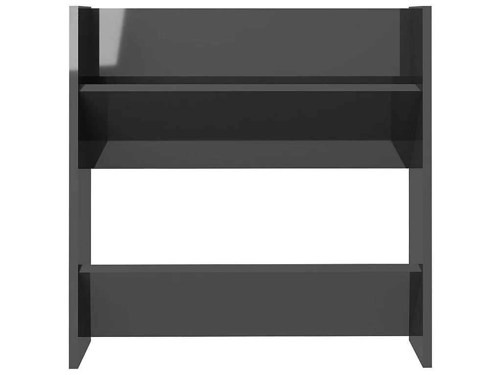 Scarpiera da parete Grigio lucido 60x18x60 cm Truciolare