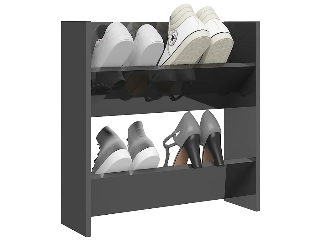 Armoire à chaussures murale Gris brillant 60x18x60 cm Aggloméré