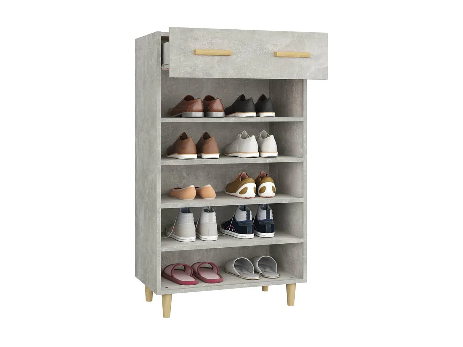 Armoire à chaussures Gris béton 60x35x105 cm Bois d'ingénierie