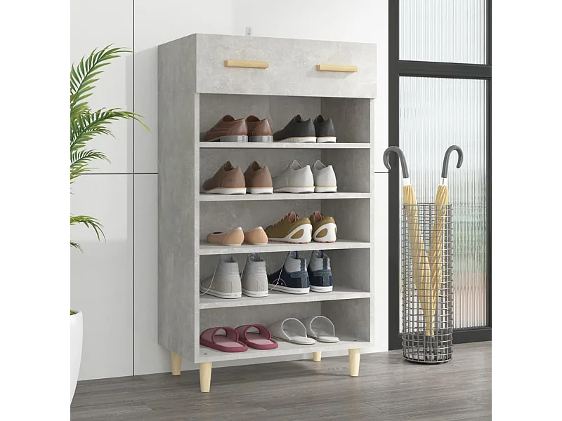 Scarpiera Grigio cemento 60x35x105 cm MDF