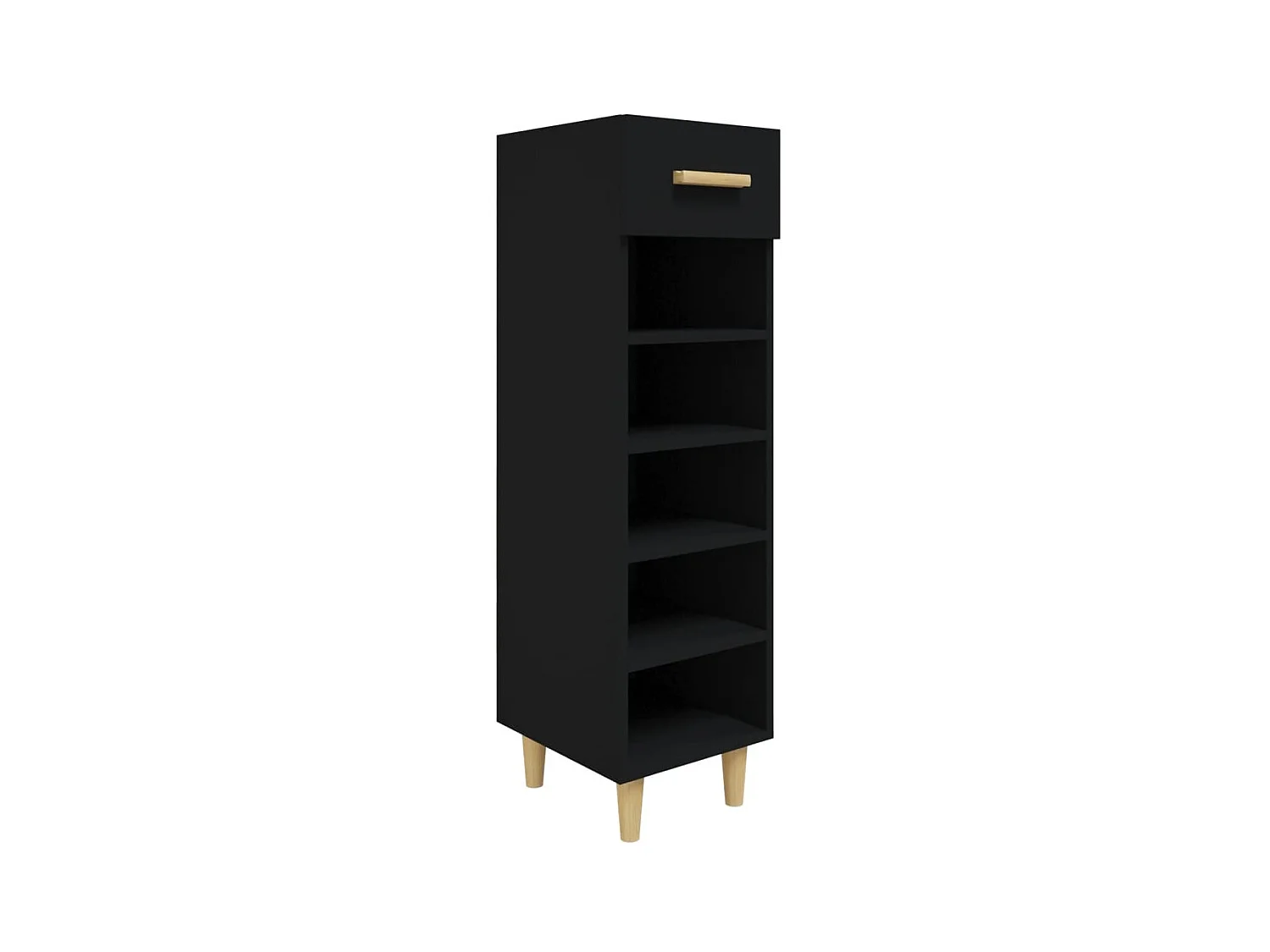 Schuhschrank Schwarz 30x35x105 cm Holzwerkstoff