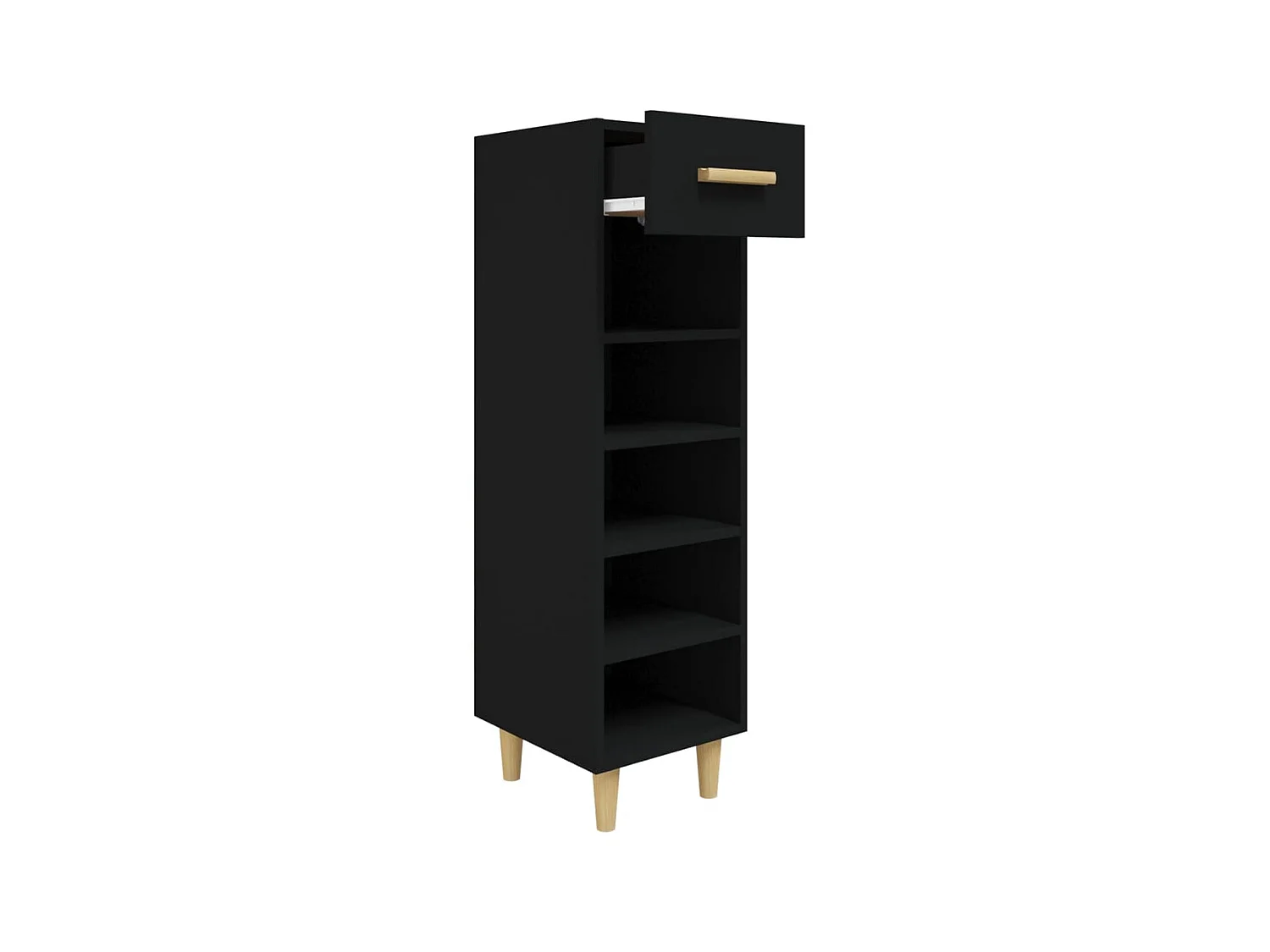 Schuhschrank Schwarz 30x35x105 cm Holzwerkstoff