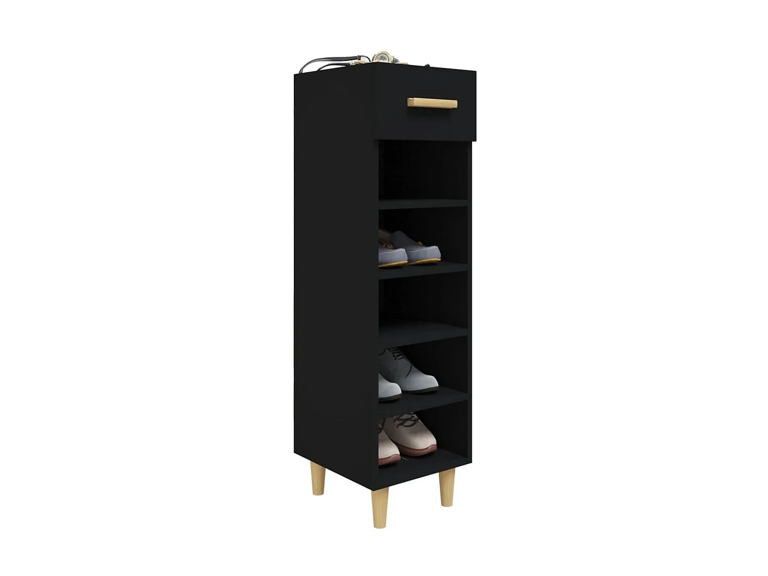 Armoire à chaussures Noir 30x35x105 cm Bois d'ingénierie