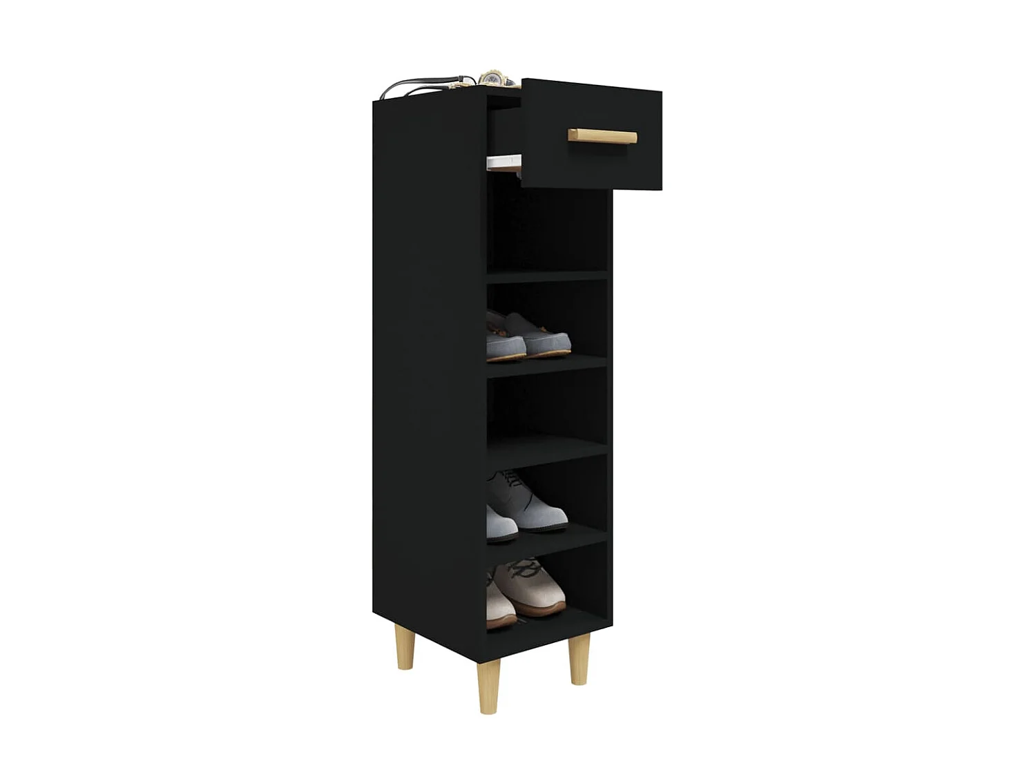 Armoire à chaussures Noir 30x35x105 cm Bois d'ingénierie