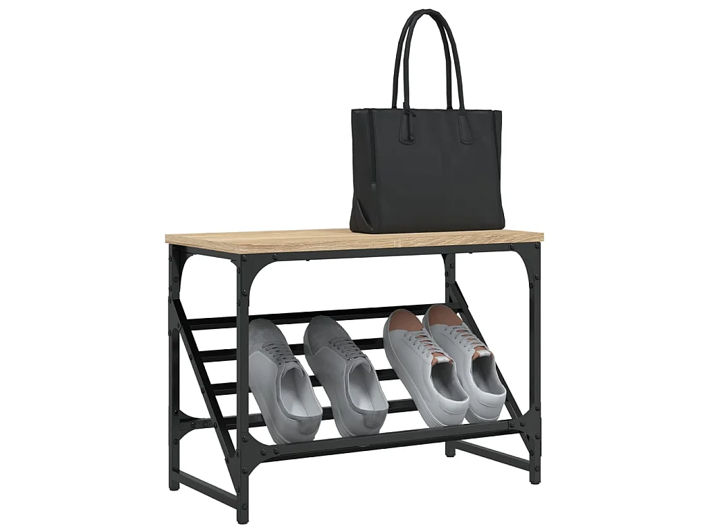 étagère à chaussures chêne sonoma 60x30x45 cm bois d'ingénierie