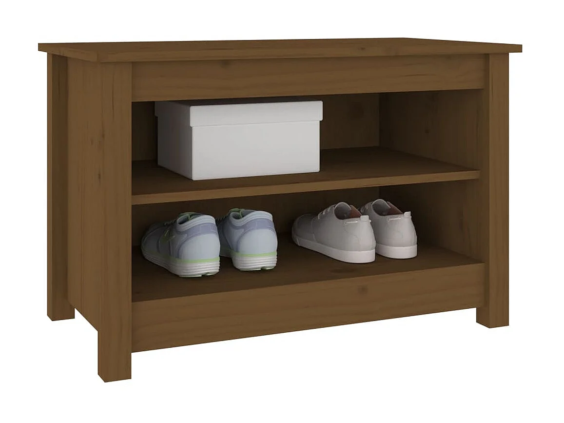 Schuhbank Honigbraun 70x38x45,5 cm Massive Kiefer