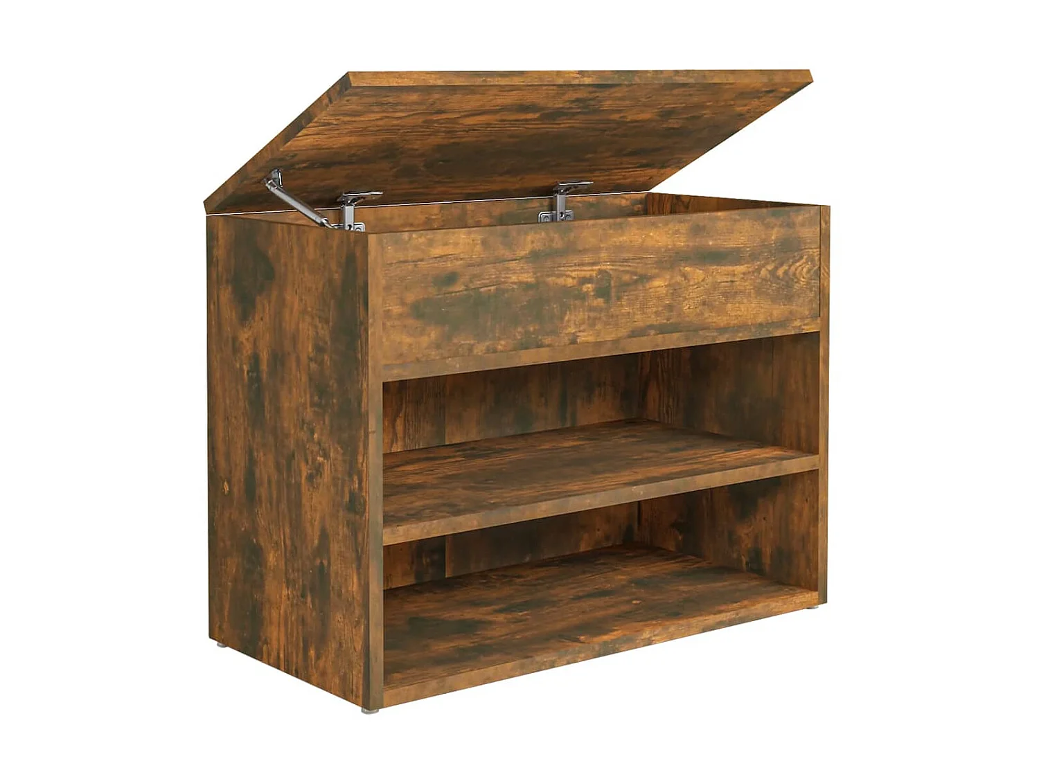 Banc à chaussures Chêne fumé 60x30x45 cm Bois d'ingénierie