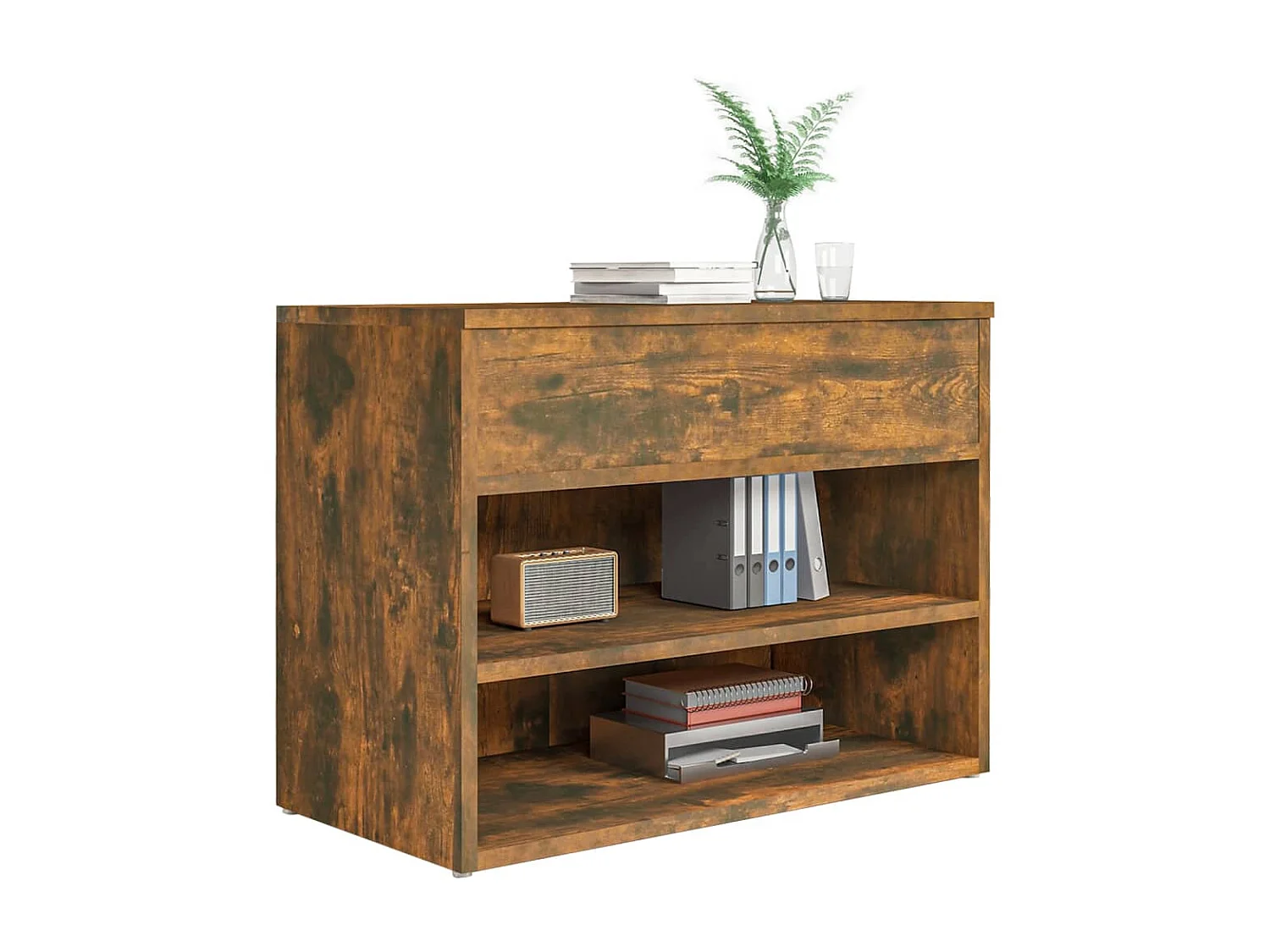 Banc à chaussures Chêne fumé 60x30x45 cm Bois d'ingénierie