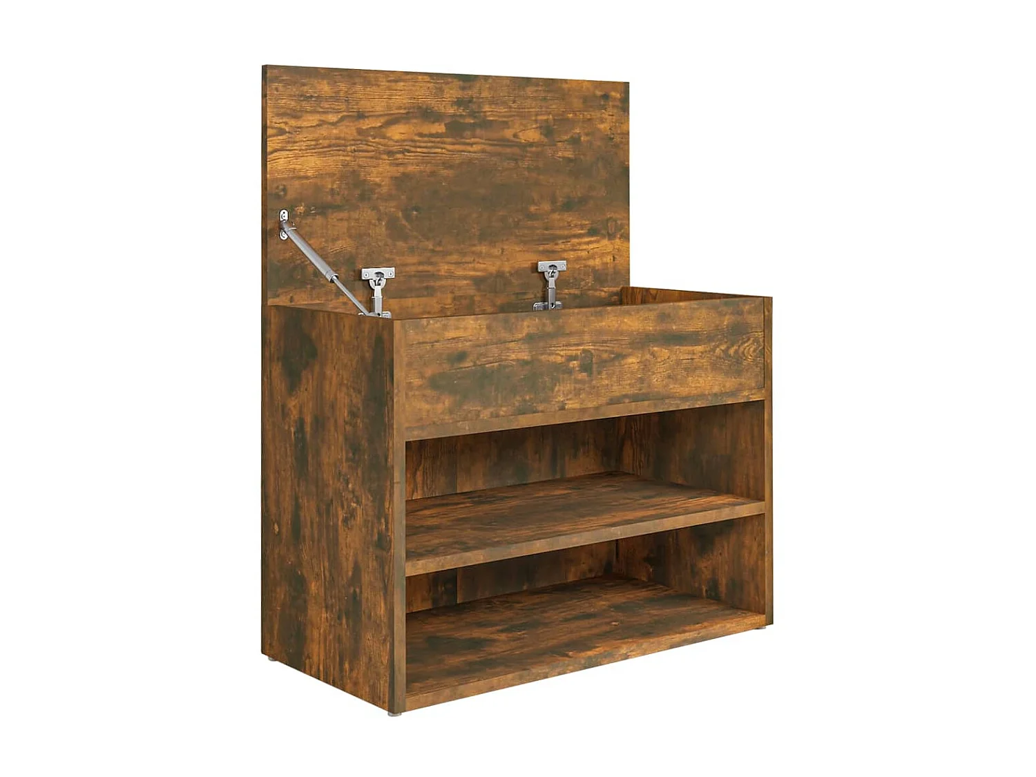 Banc à chaussures Chêne fumé 60x30x45 cm Bois d'ingénierie