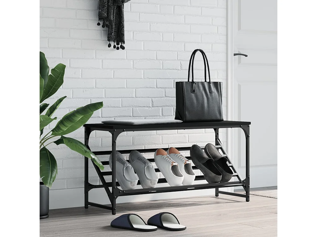 zwart schoenenrek 90x30x45 cm samengesteld hout
