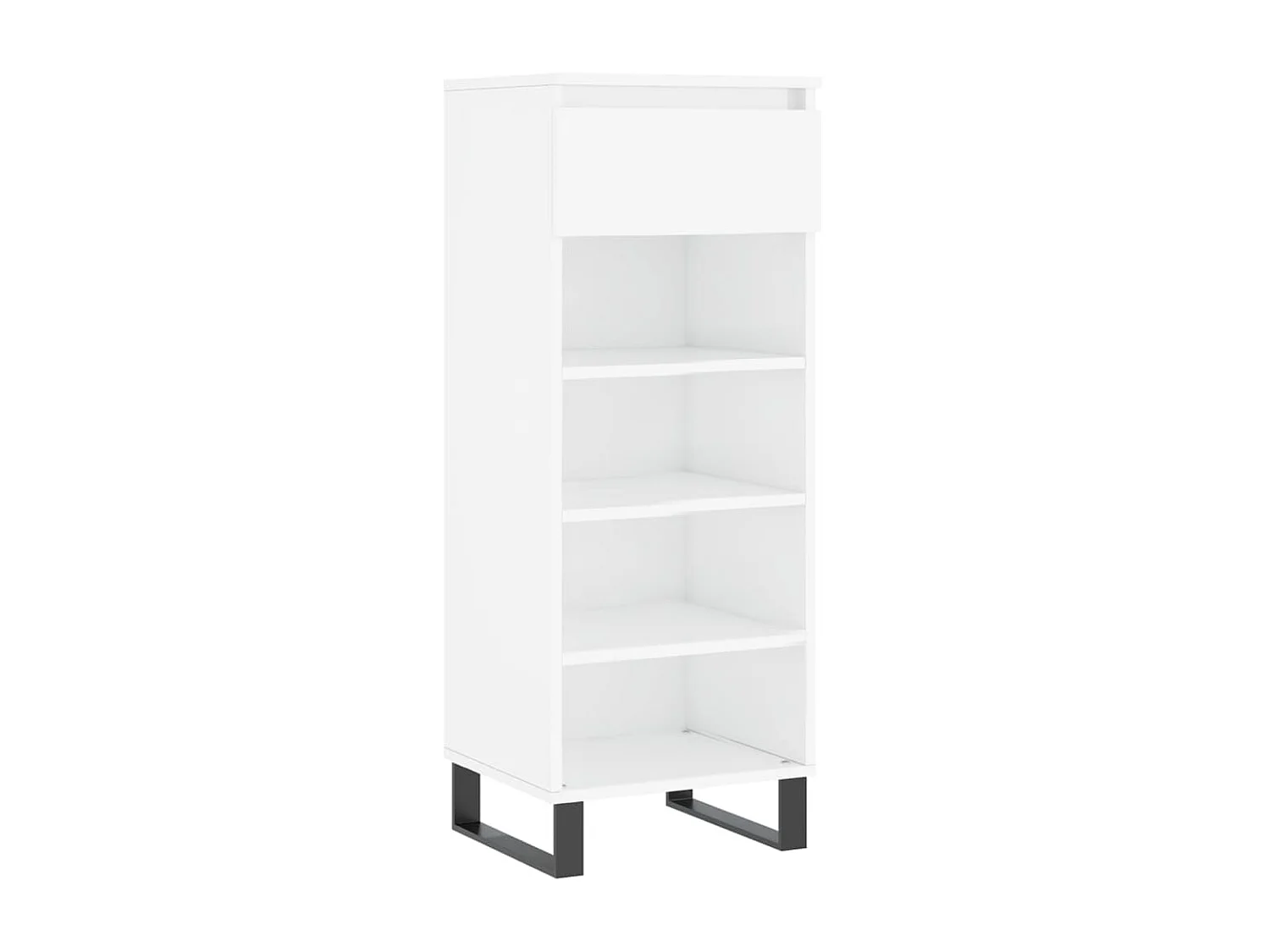 Armoire à chaussures Blanc brillant 40x36x105cm Bois ingénierie
