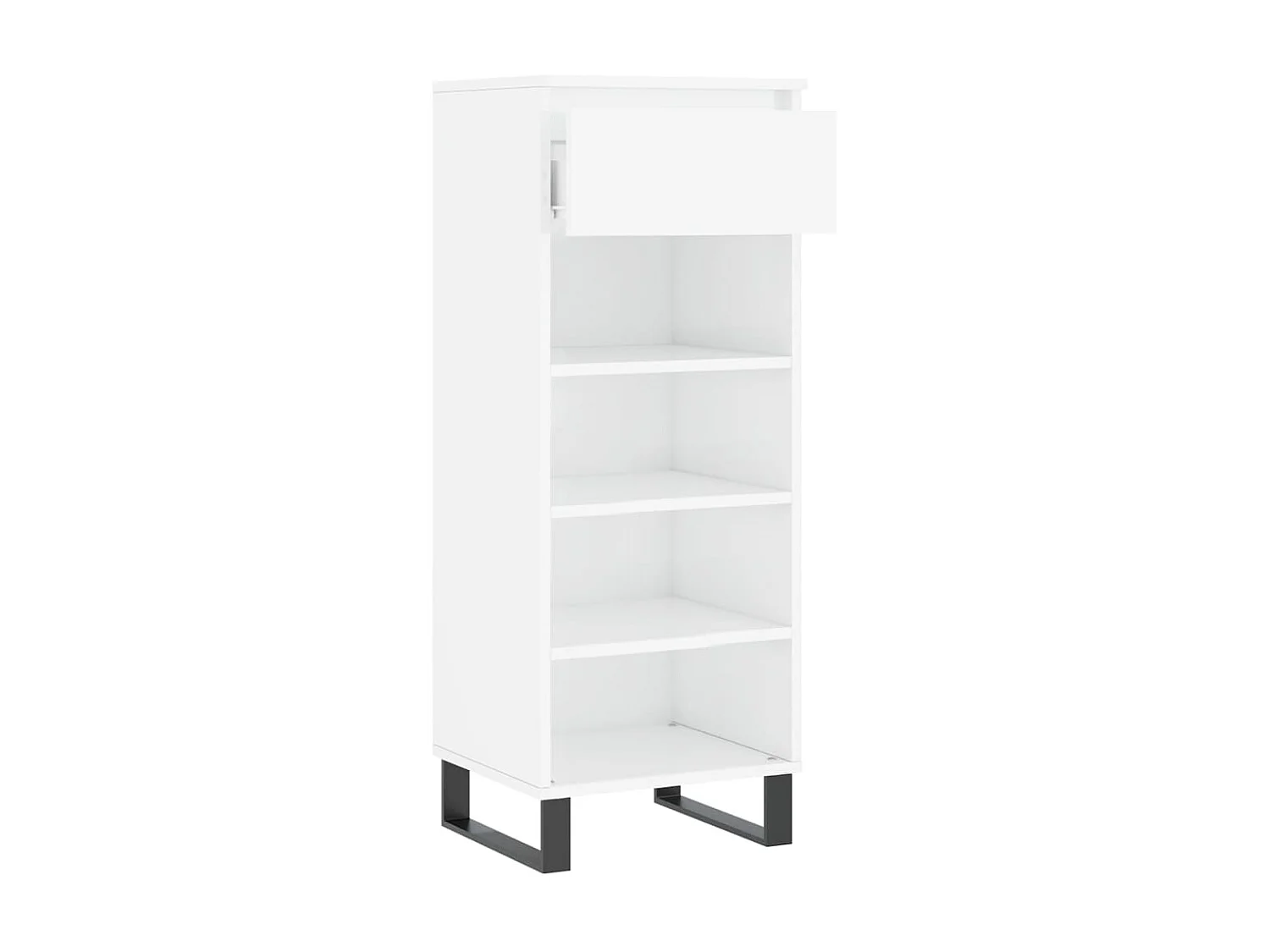 Armoire à chaussures Blanc brillant 40x36x105cm Bois ingénierie