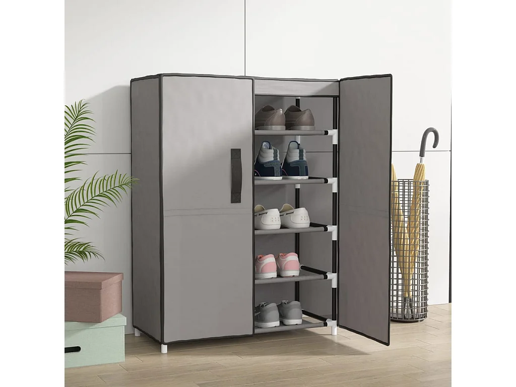 Sapateira Cinza 60x28x90 cm Tecido