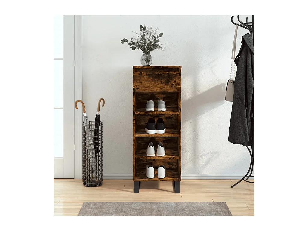 Armoire à chaussures Chêne fumé 40x36x105 cm Bois d'ingénierie