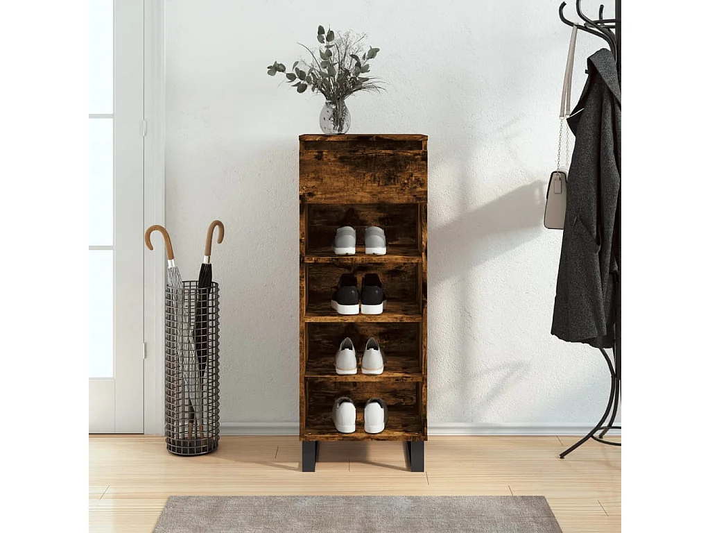 Armoire à chaussures Chêne fumé 40x36x105 cm Bois d'ingénierie