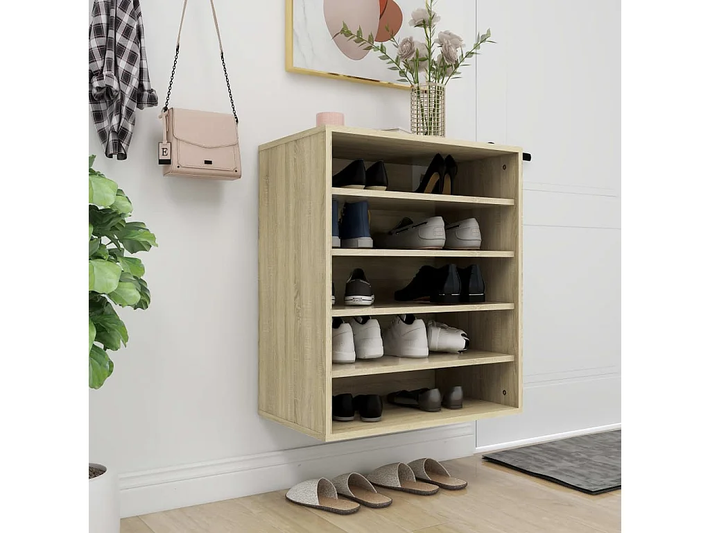 Schoenenkast Sonoma eiken 60x35x70 cm Spaanplaat