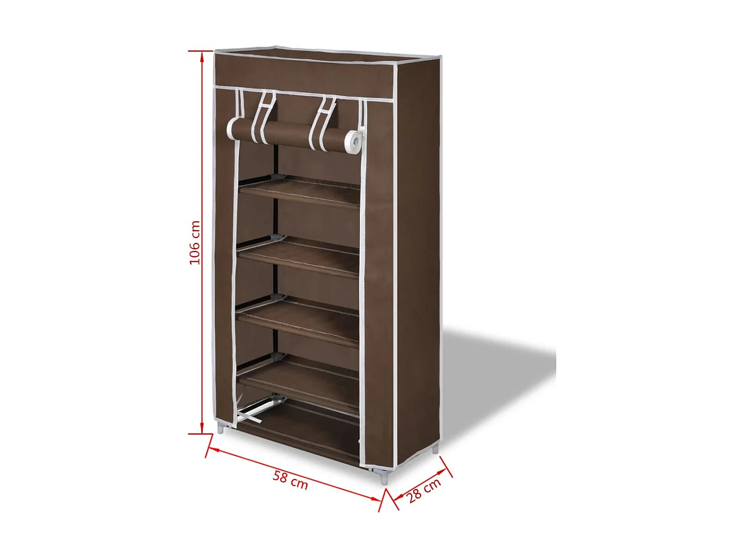 Prateleiras para sapatos 58 x 28 x 106 cm marrom