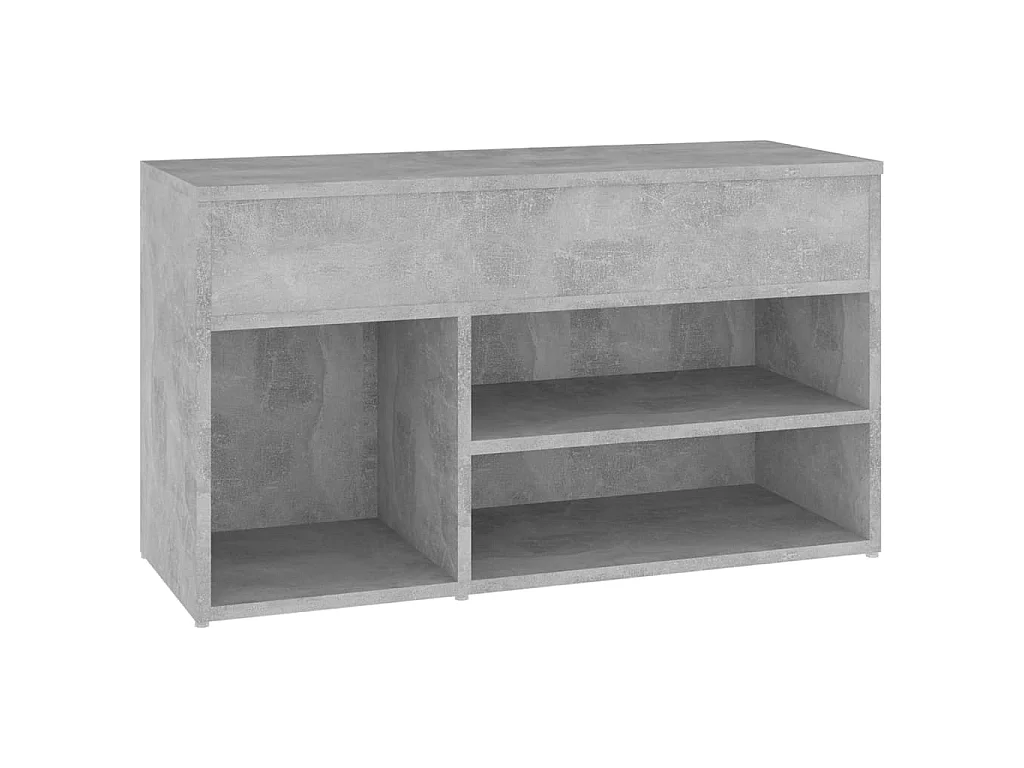 Banc à chaussures Gris béton 80x30x45 cm Aggloméré