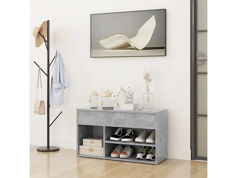 Schuhbank Betongrau 80x30x45 cm Spanplatte