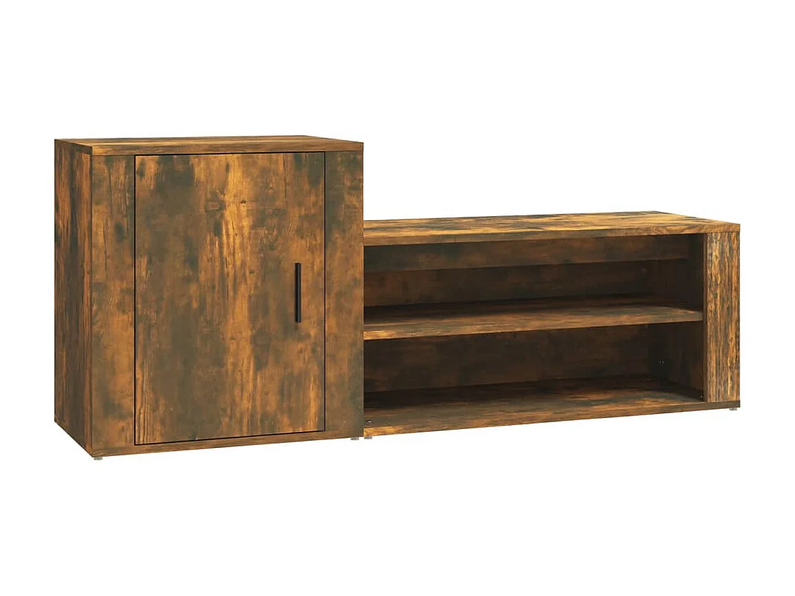 Armoire à chaussures Chêne fumé 130x35x54 cm Bois d'ingénierie