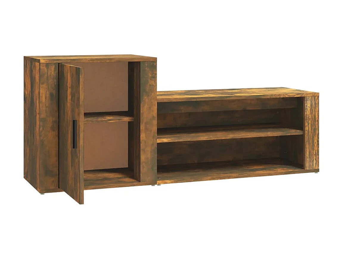 Armoire à chaussures Chêne fumé 130x35x54 cm Bois d'ingénierie