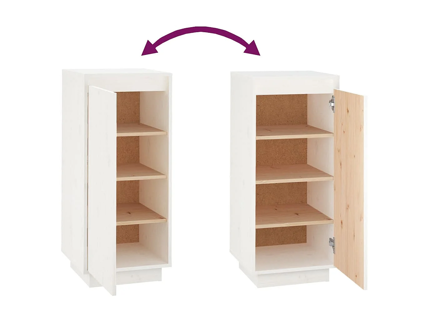 Armoire à chaussures Blanc 35x35x80 cm Bois de pin massif