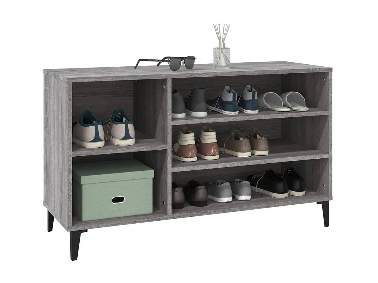 Armoire à chaussures Sonoma gris 102x36x60 cm Bois d'ingénierie