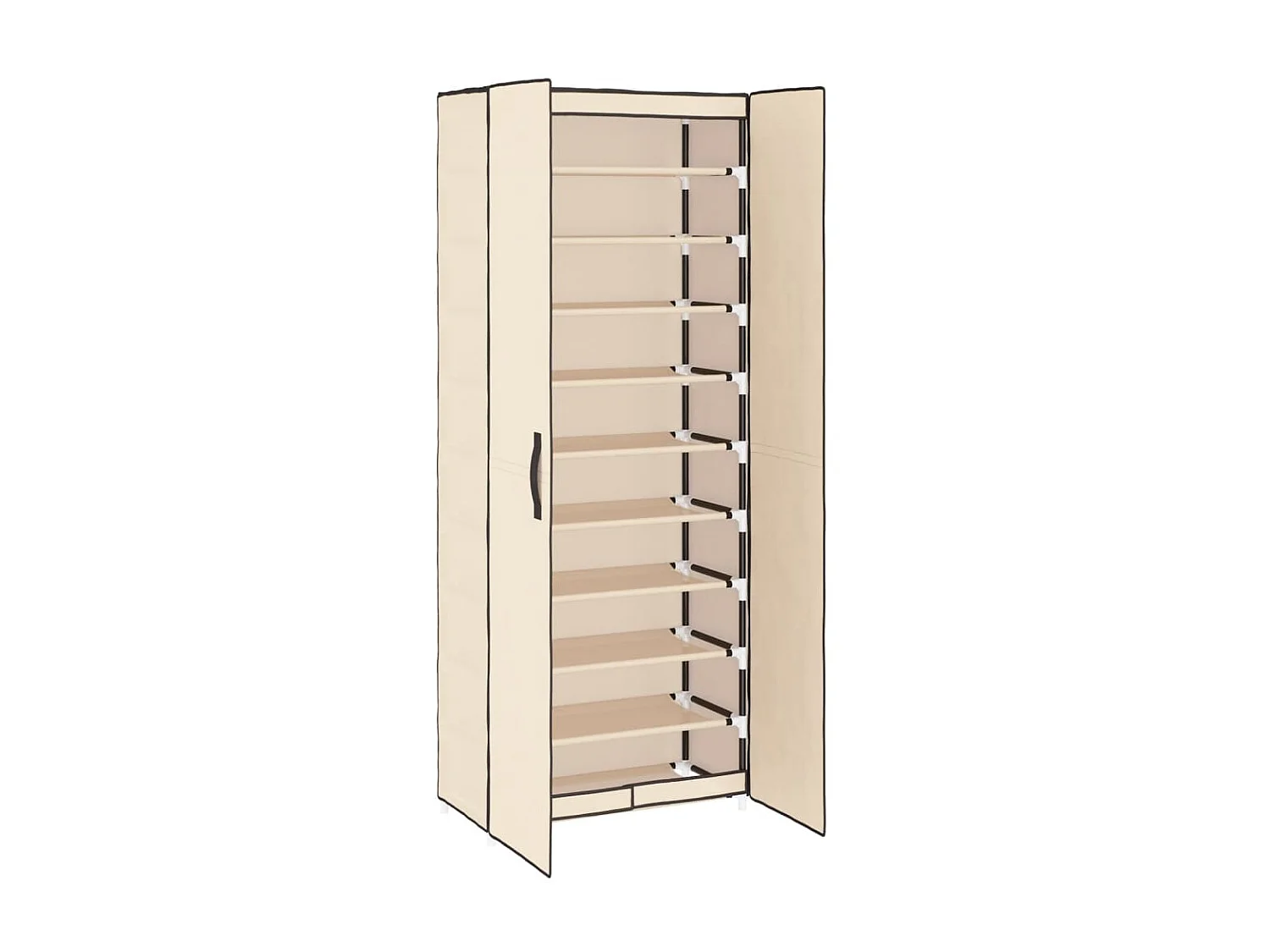 Armoire à chaussures beige 60x30x166 cm Tissu