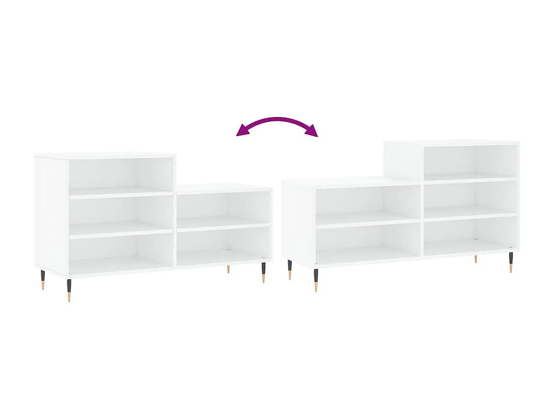 Armoire à chaussures Blanc 102x36x60 cm Bois d'ingénierie