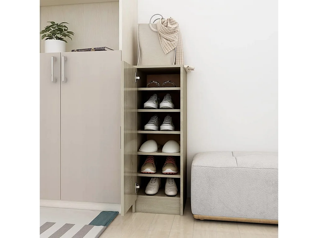 Armoire à chaussures Chêne Sonoma 32x35x92 cm Aggloméré