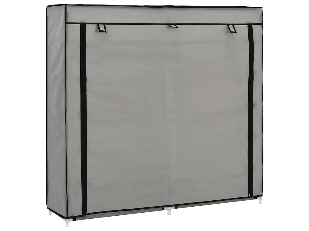 Armoire à chaussures avec housse Gris 115x28x110 cm Tissu