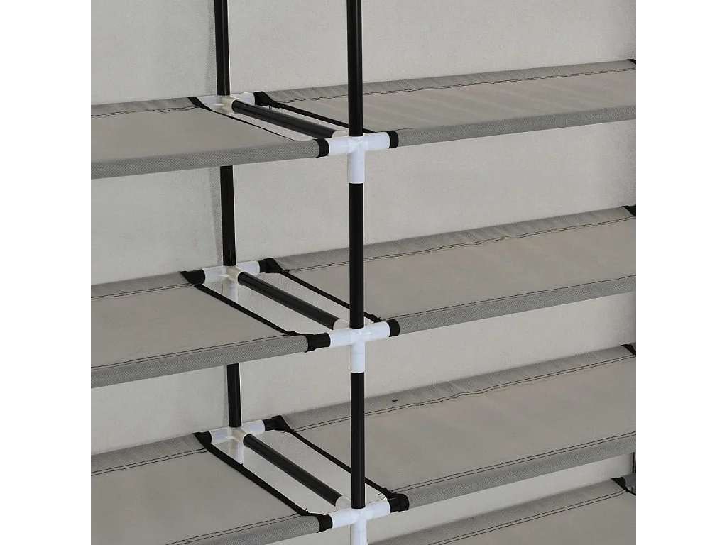 Armoire à chaussures avec housse Gris 115x28x110 cm Tissu