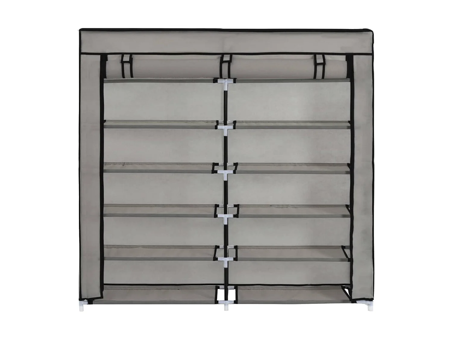 Armoire à chaussures avec housse Gris 115x28x110 cm Tissu