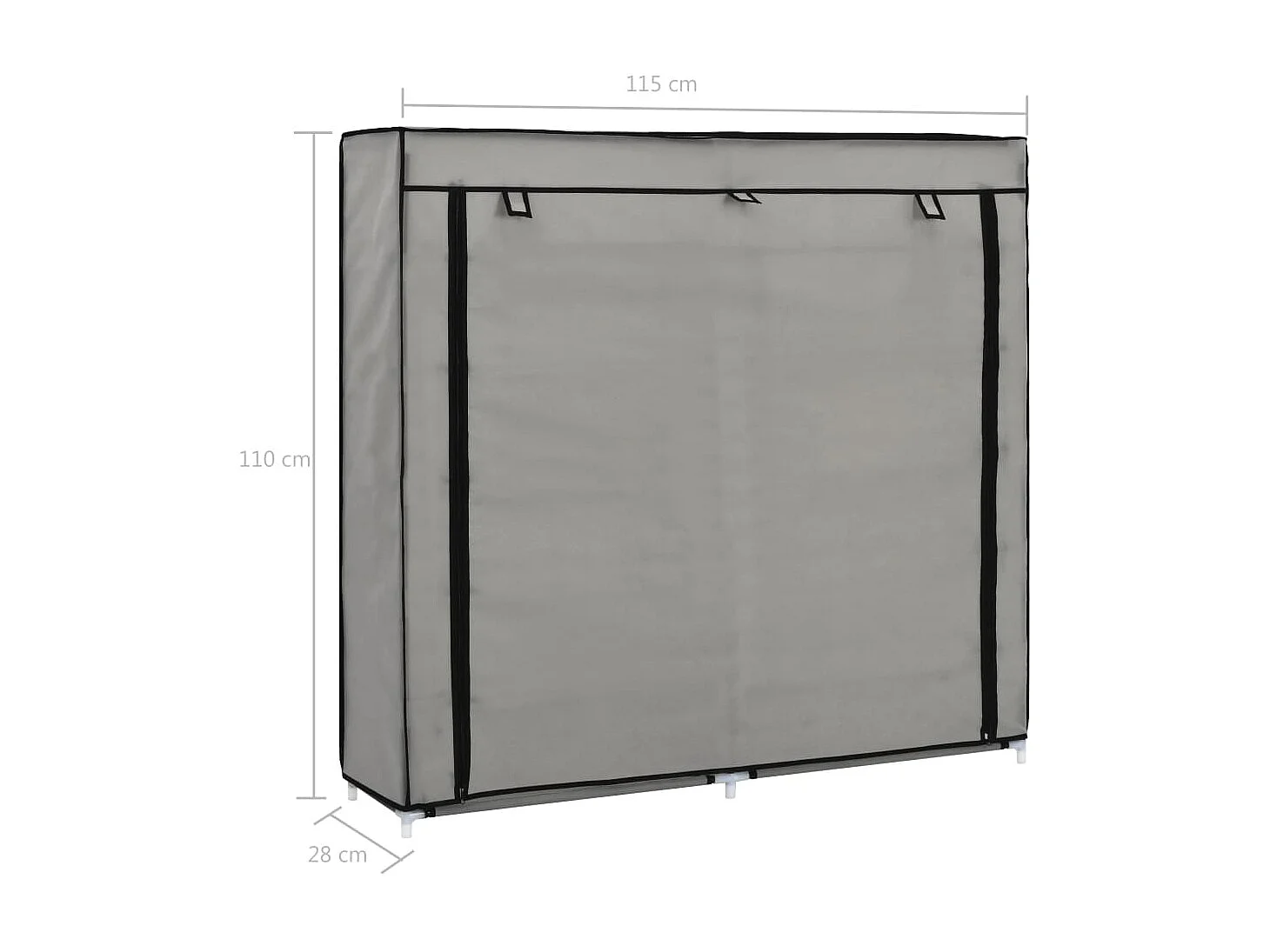 Armoire à chaussures avec housse Gris 115x28x110 cm Tissu