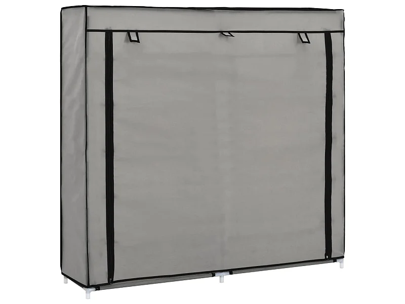 Armoire à chaussures avec housse Gris 115x28x110 cm Tissu
