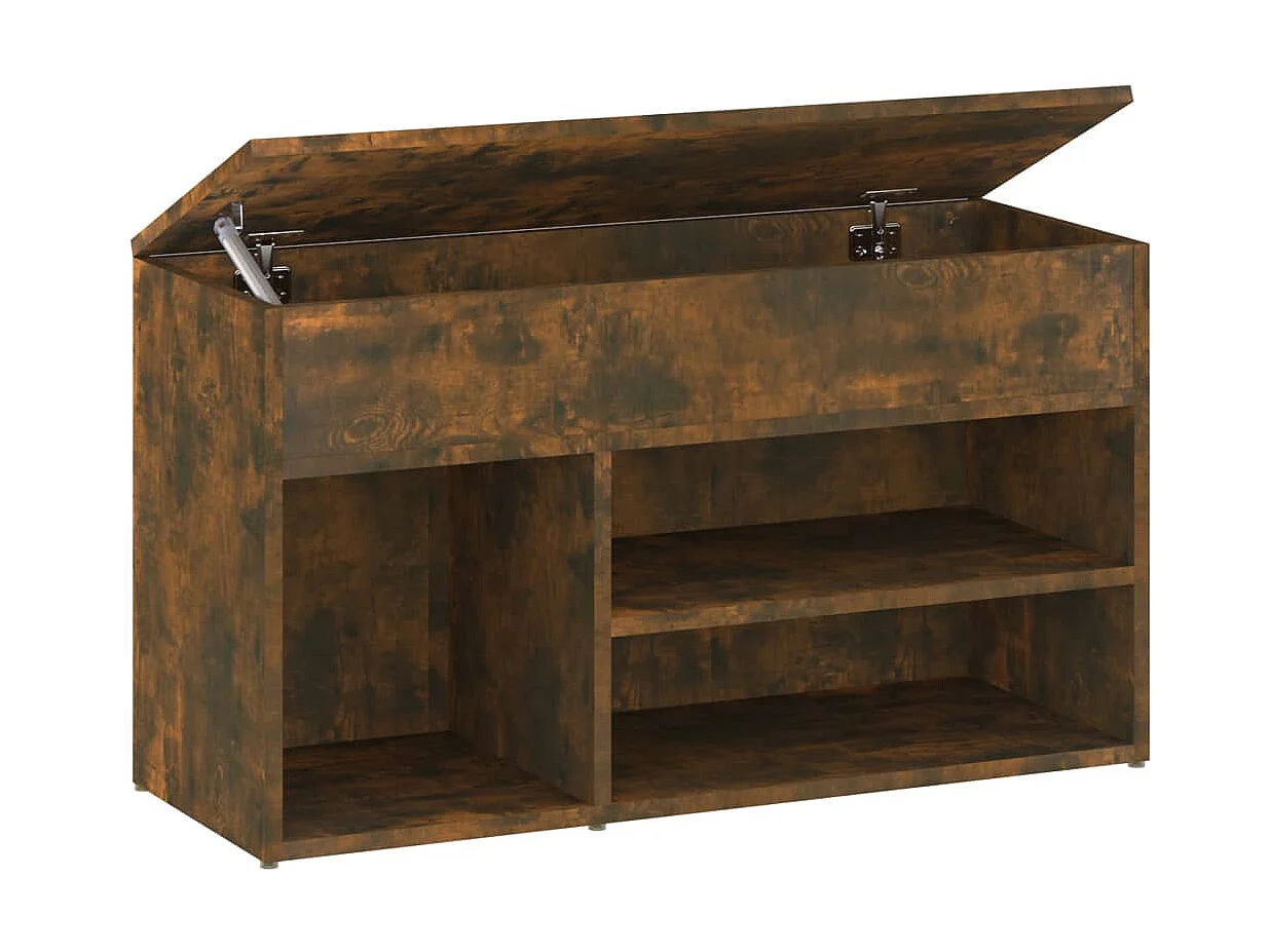 Banc à chaussures Chêne fumé 80x30x45 cm Bois d'ingénierie