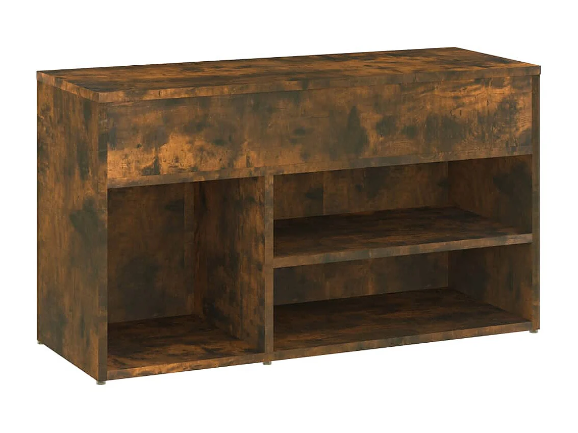 Banc à chaussures Chêne fumé 80x30x45 cm Bois d'ingénierie
