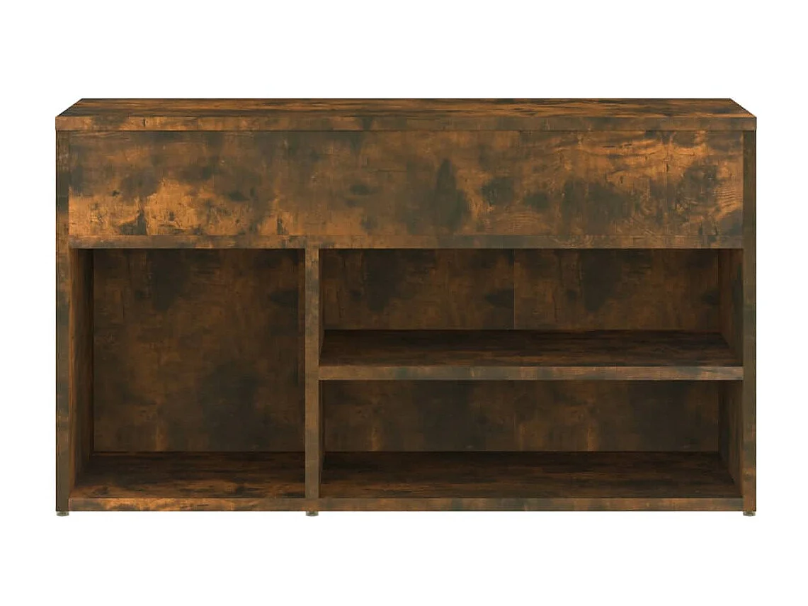 Banc à chaussures Chêne fumé 80x30x45 cm Bois d'ingénierie