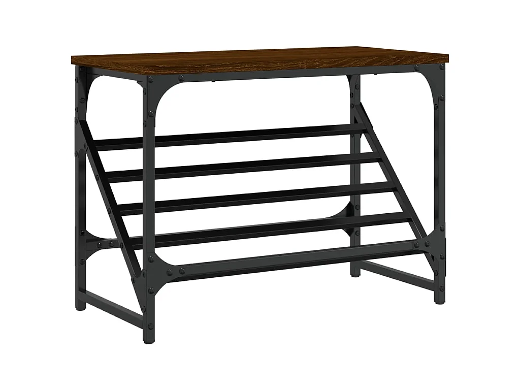 scarpiera in rovere marrone 60x30x45 cm in derivati del legno