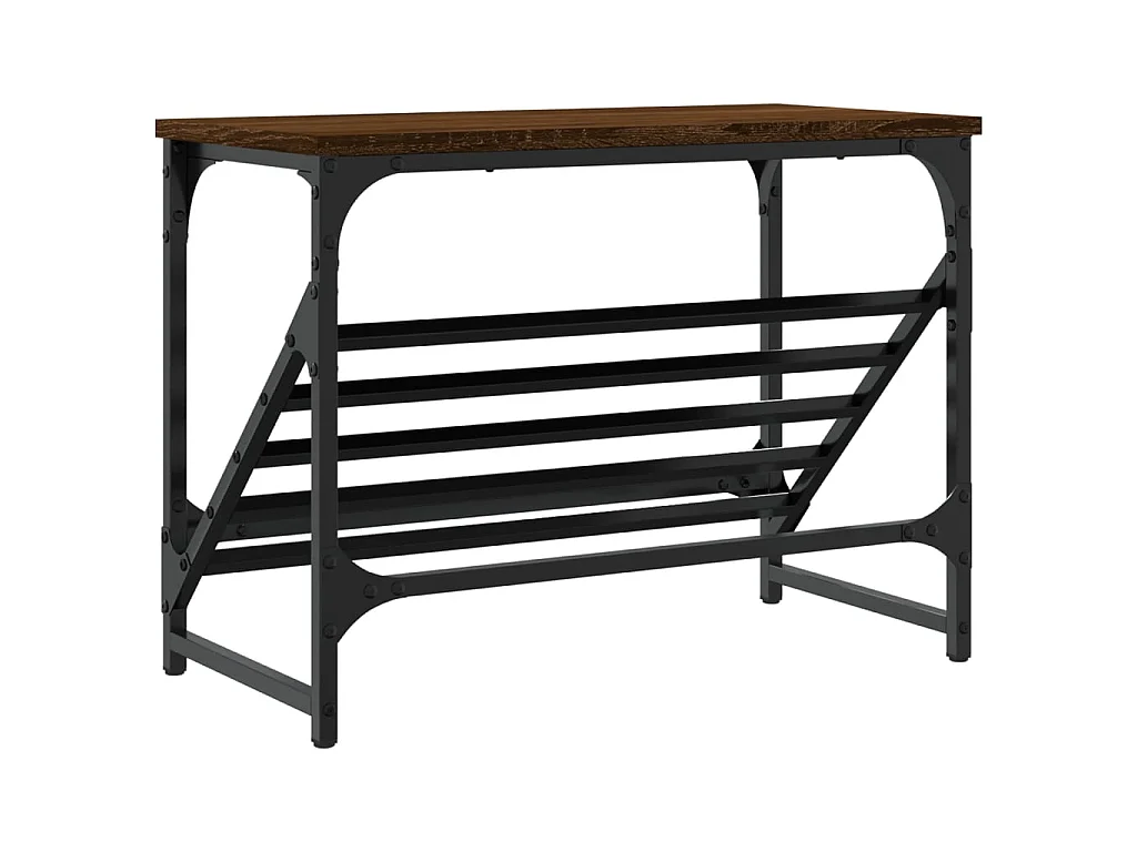 scarpiera in rovere marrone 60x30x45 cm in derivati del legno