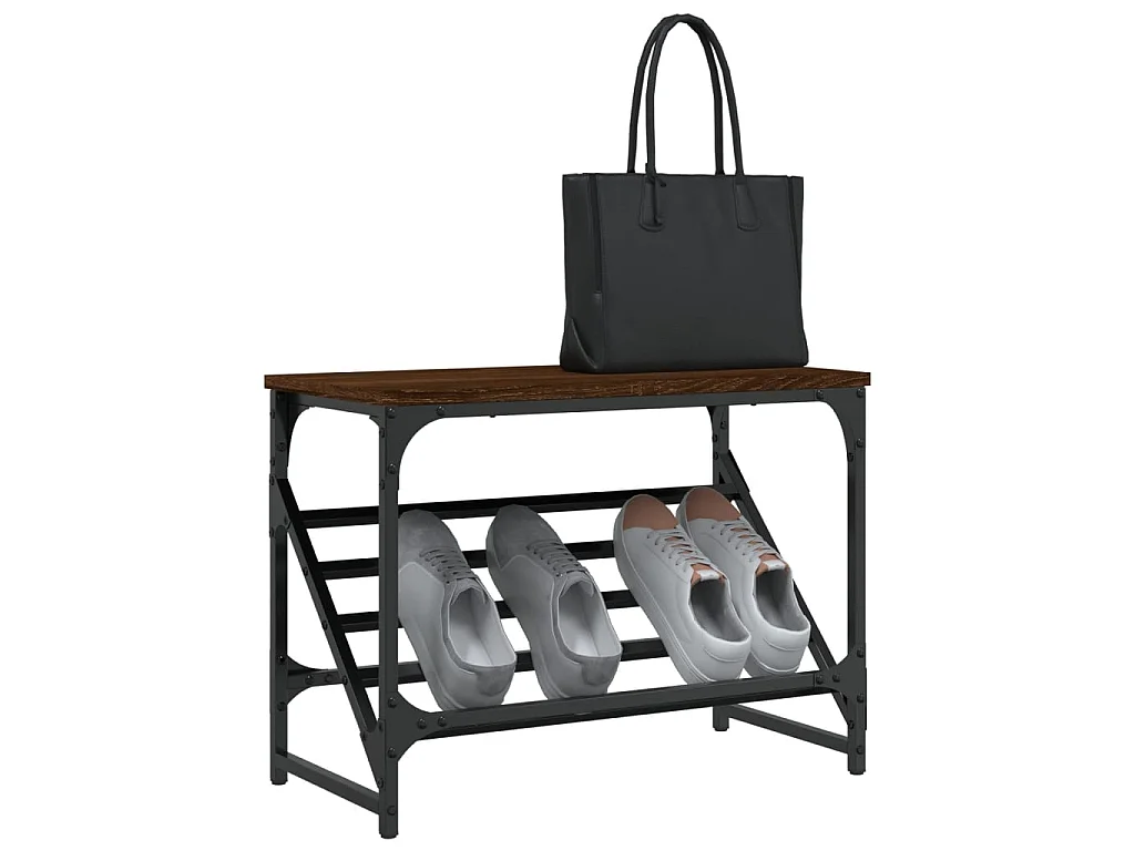 étagère à chaussures chêne marron 60x30x45 cm bois d'ingénierie