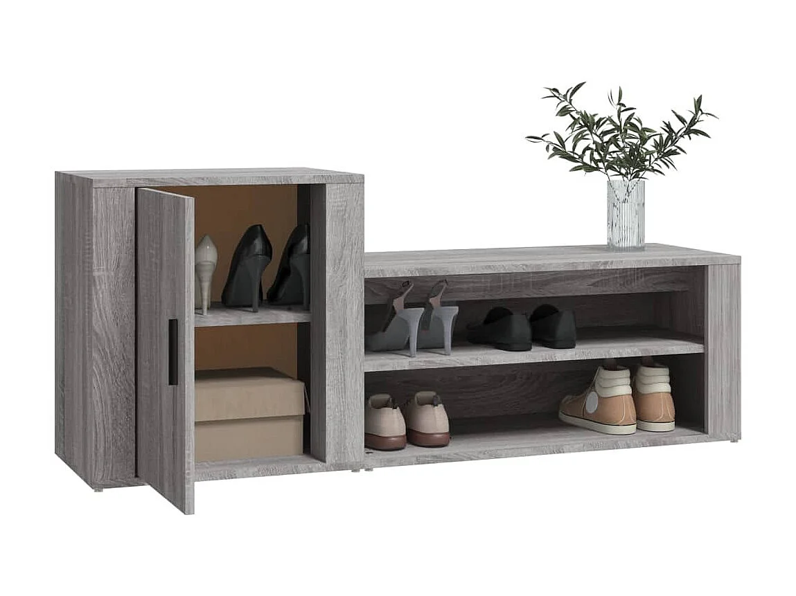 Armoire à chaussures Sonoma gris 130x35x54 cm Bois d'ingénierie