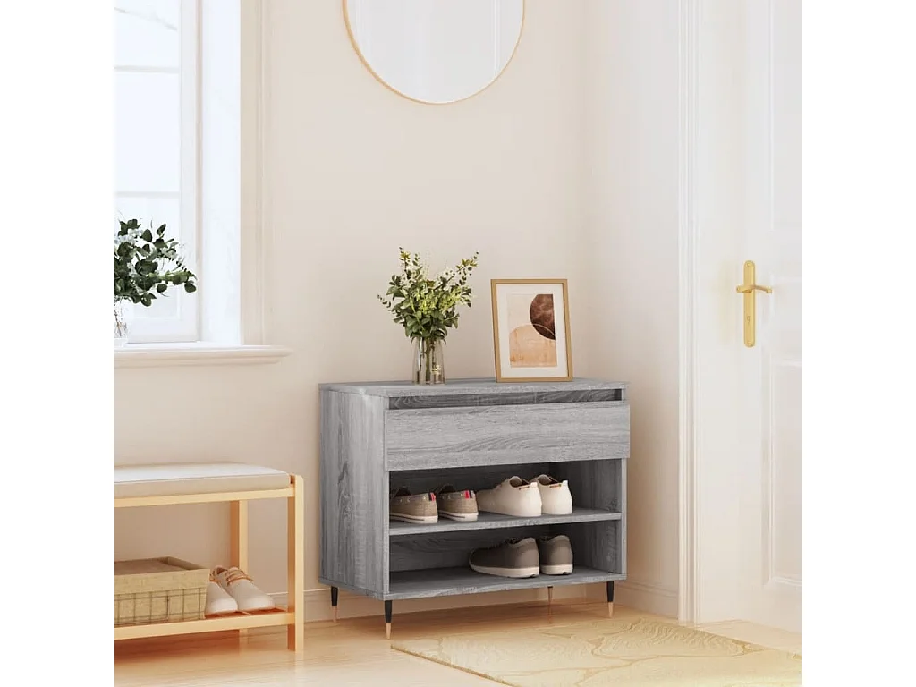 Armoire à chaussures Sonoma gris 70x36x60 cm Bois d'ingénierie