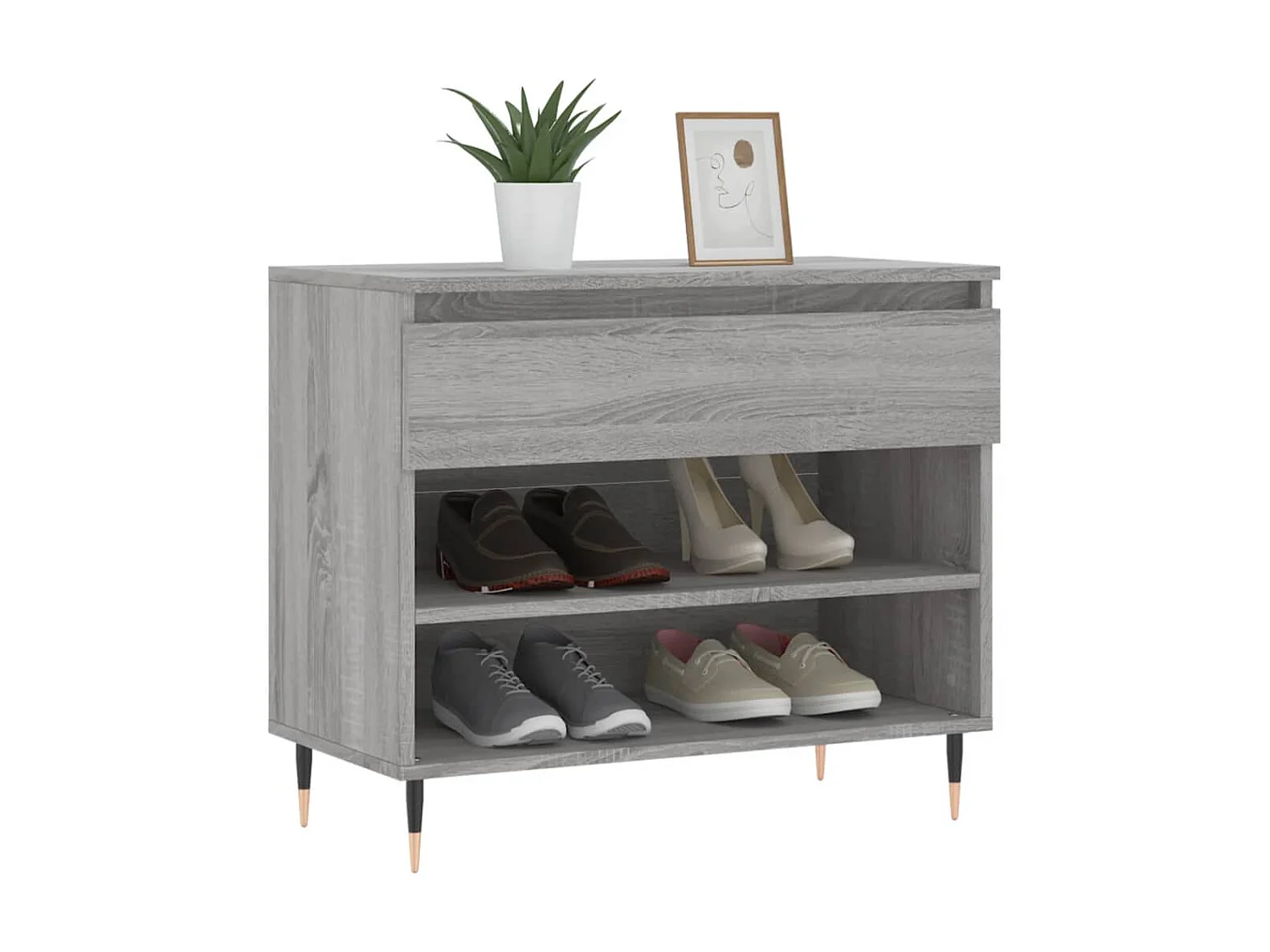 Armoire à chaussures Sonoma gris 70x36x60 cm Bois d'ingénierie