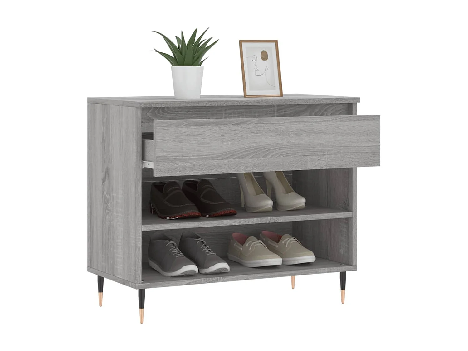 Armoire à chaussures Sonoma gris 70x36x60 cm Bois d'ingénierie