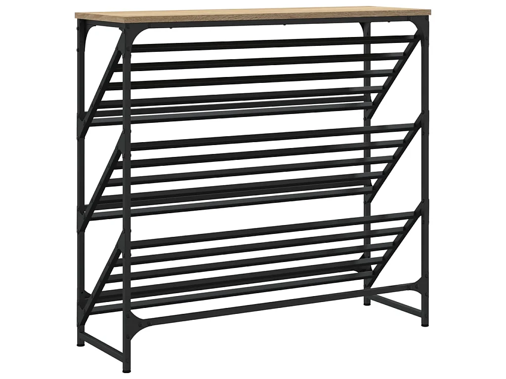 étagère à chaussures chêne sonoma 90x30x85 cm bois d'ingénierie