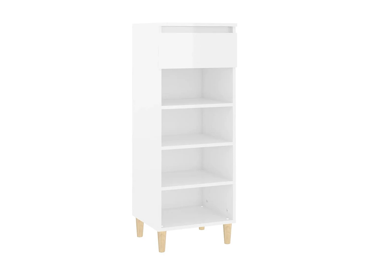 Scarpiera Bianco lucido 40x36x105 cm MDF