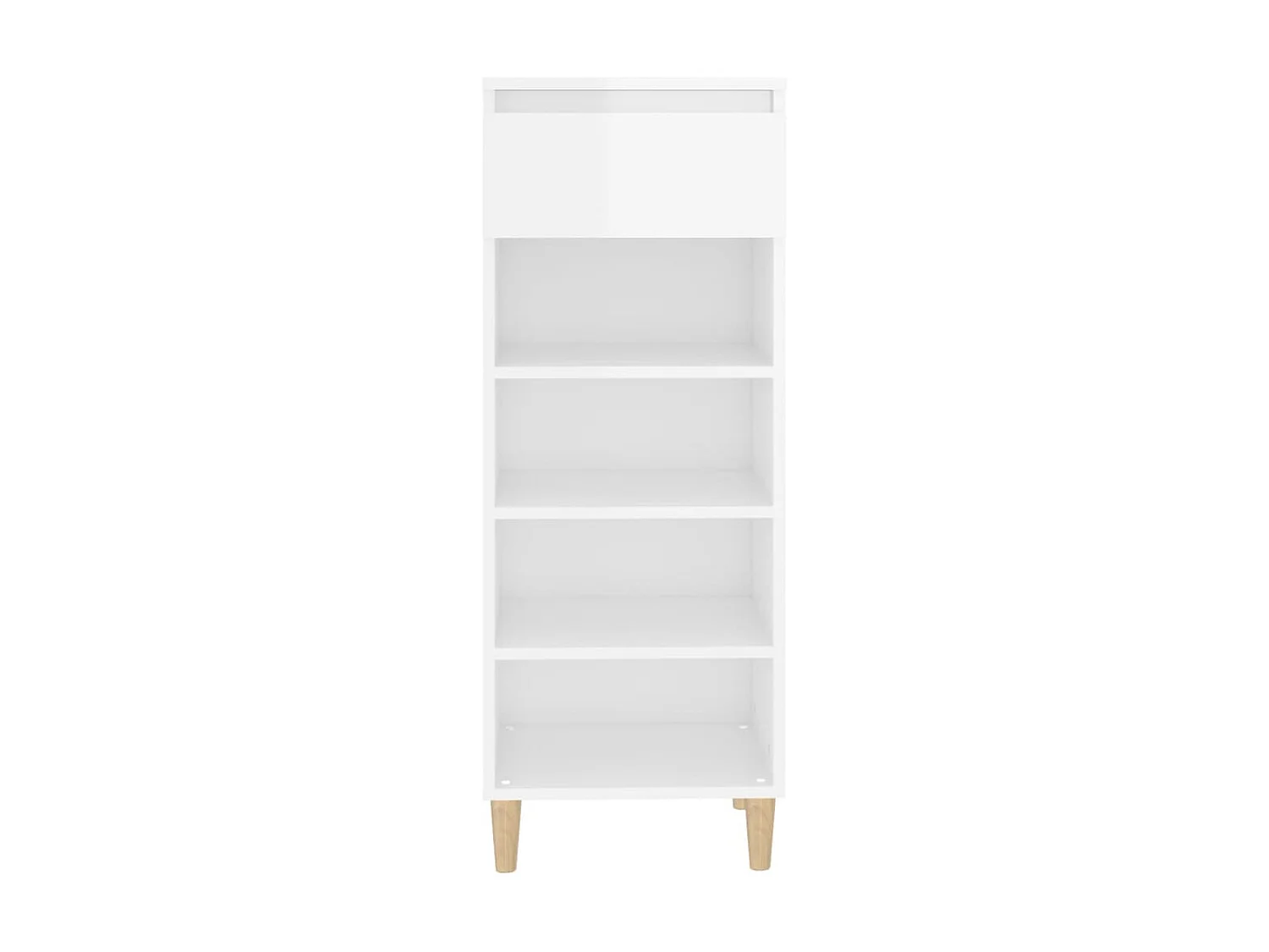 Sapateira branco brilhante 40x36x105cm Madeira trabalhada