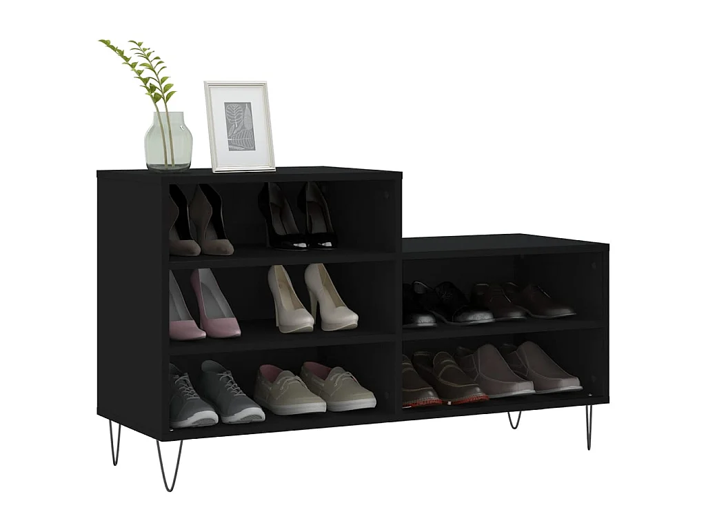 Armoire à chaussures Noir 102x36x60 cm Bois d'ingénierie