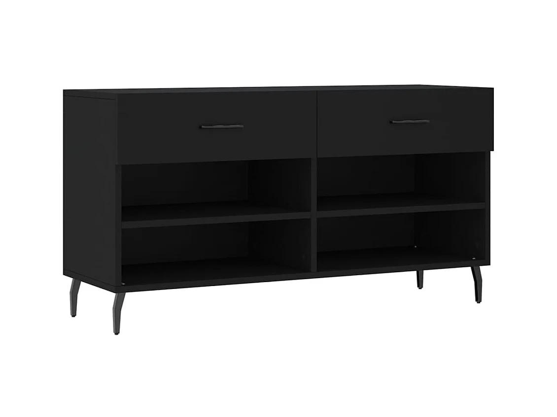 Schwarze Schuhbank 102x35x55 cm aus Holzwerkstoff